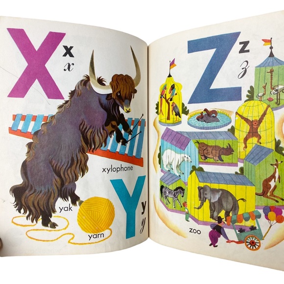 Vintage 1951 The Little Golden Book ABC alphabet nursery illustrations ephemera - Picture 9 of 11